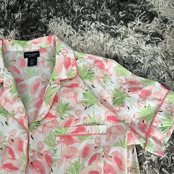 Cynthia Rowley Women’s Tropical Pajama Set with Flamingos Size M - Picture 3 of 5